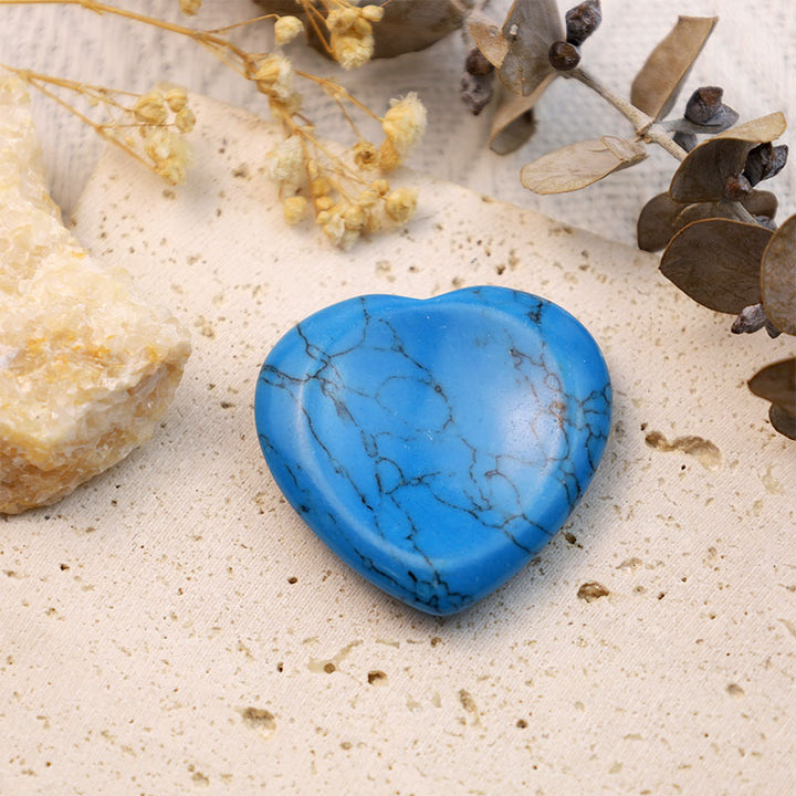 Piedra de preocupación con forma de corazón de turquesa azul de Olivenorma
