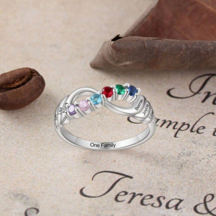 Anillo de la suerte con 12 piedras de nacimiento de color de Olivenorma