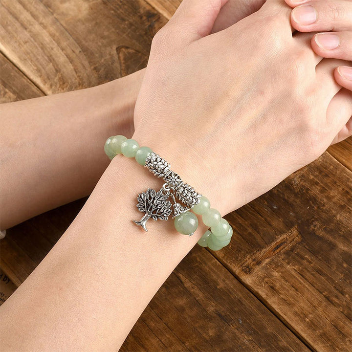 Pulsera de árbol de la vida de cristal natural