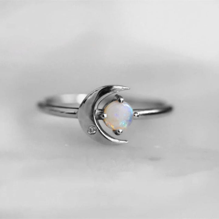 Anillo creativo de piedra lunar "Luna de mi vida" de Olivenorma