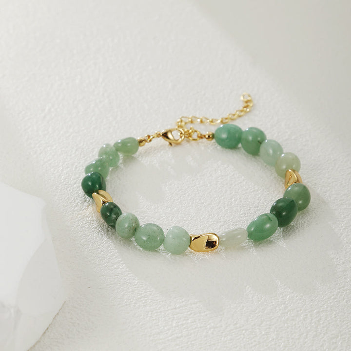 Pulsera de cobre de 18 quilates con piedra natural multicolor irregular de Olivenorma