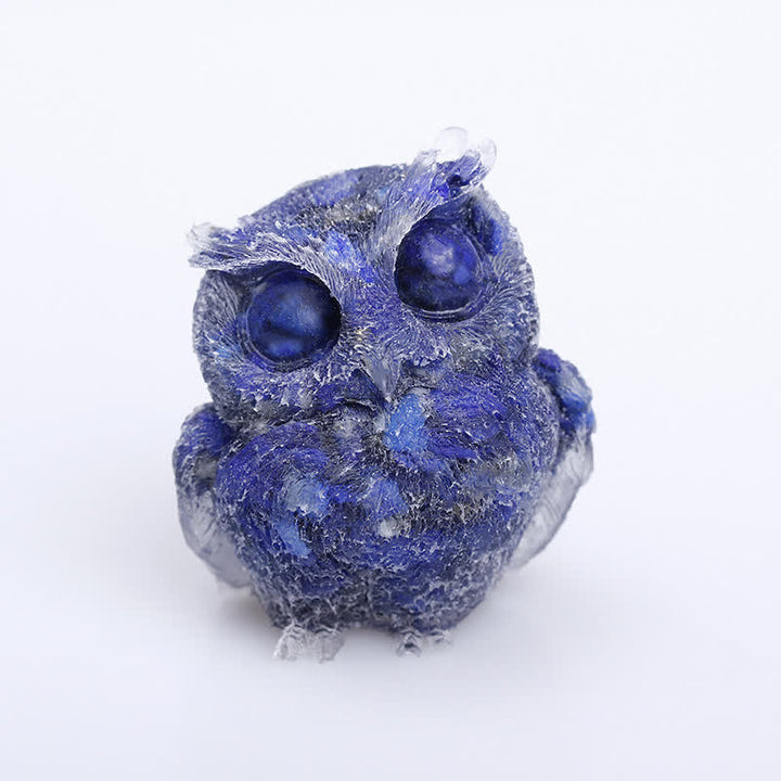 Adorno de piedra preciosa con forma de búho de resina de cristal natural de Olivenorma