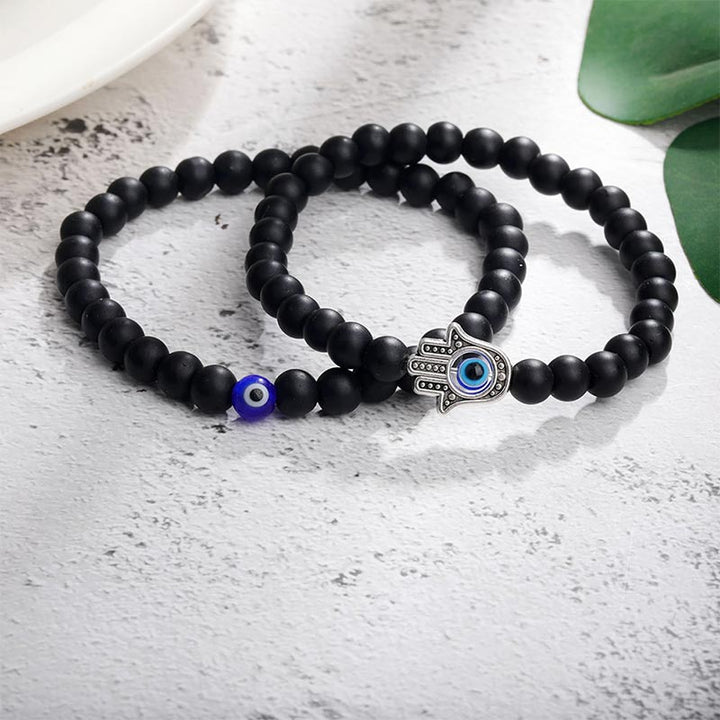 Pulsera de protección con ojo turco y hamsa de Olivenorma 