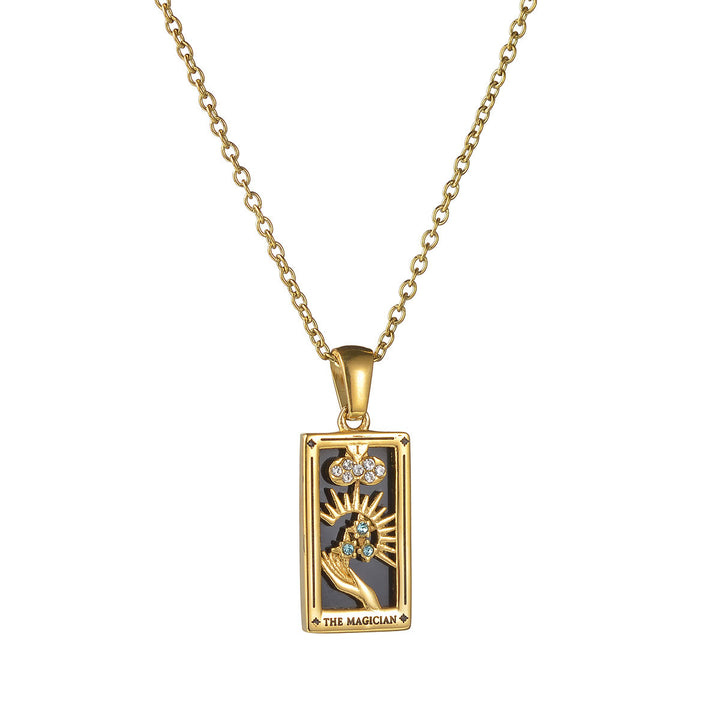 Collar con el signo del tarot "Sol, Amantes, Estrella y Luna" de Olivenorma