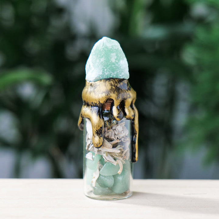 Botella energética de piedra cruda de cristal natural "Deseo de bruja" de Olivenorma 