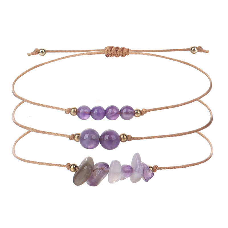 Juego de pulseras trenzadas con cuentas de grava de Olivenorma
