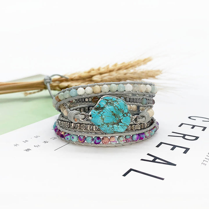 Pulsera envolvente romántica con diosa turquesa