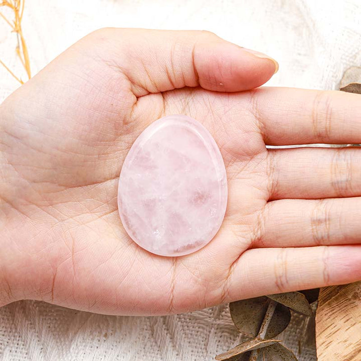 Piedra curativa para el pulgar con cuarzo rosa de Olivenorma