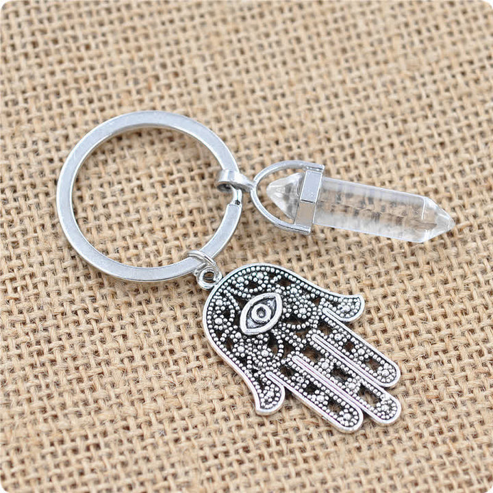 Llavero de cristal con la mano de Fátima inspiradora de Olivenorma