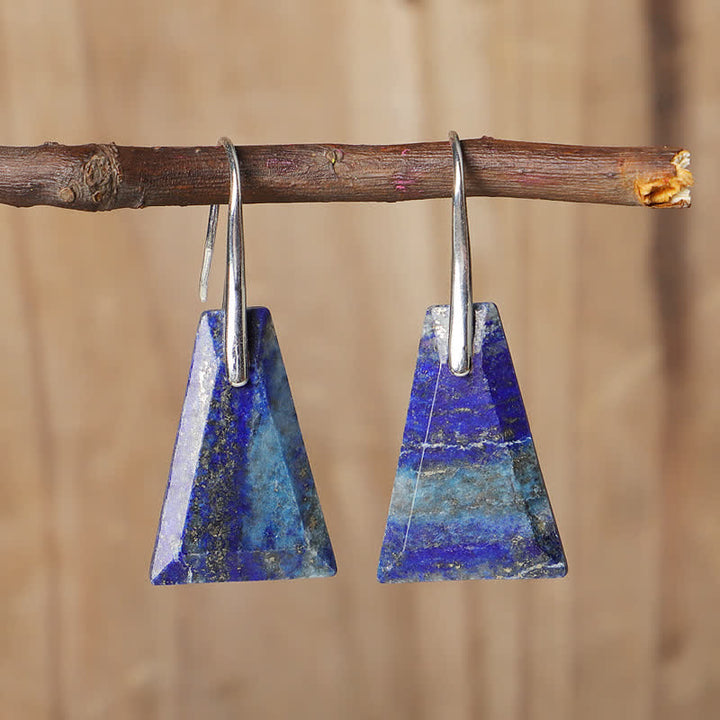 Pendientes de cristal de lapislázuli natural.