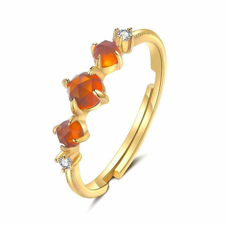 Anillo ajustable de granate naranja de Olivenorma