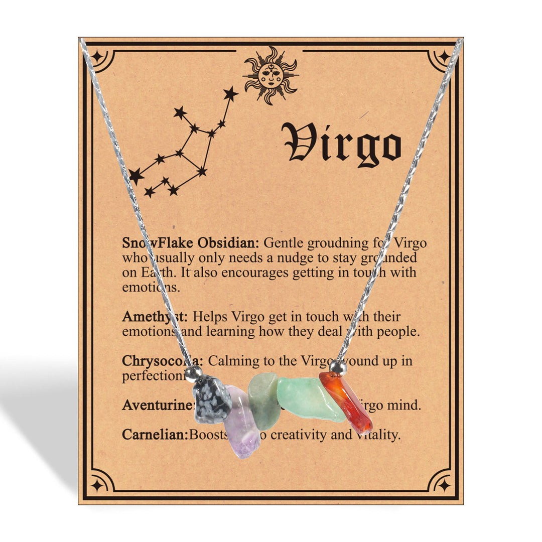 Gargantilla con signo del zodiaco de piedra natural Olivenorma