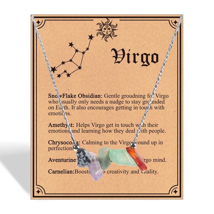 Gargantilla con signo del zodiaco de piedra natural Olivenorma