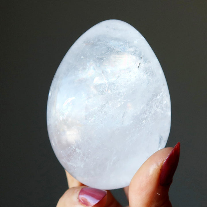 Huevo de cristal de cuarzo transparente Milagro de la vida para Pascua
