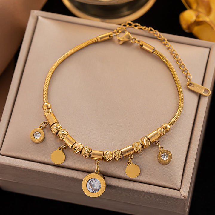 Pulsera envolvente con ojo malvado de turquesa dorada de Olivenorma
