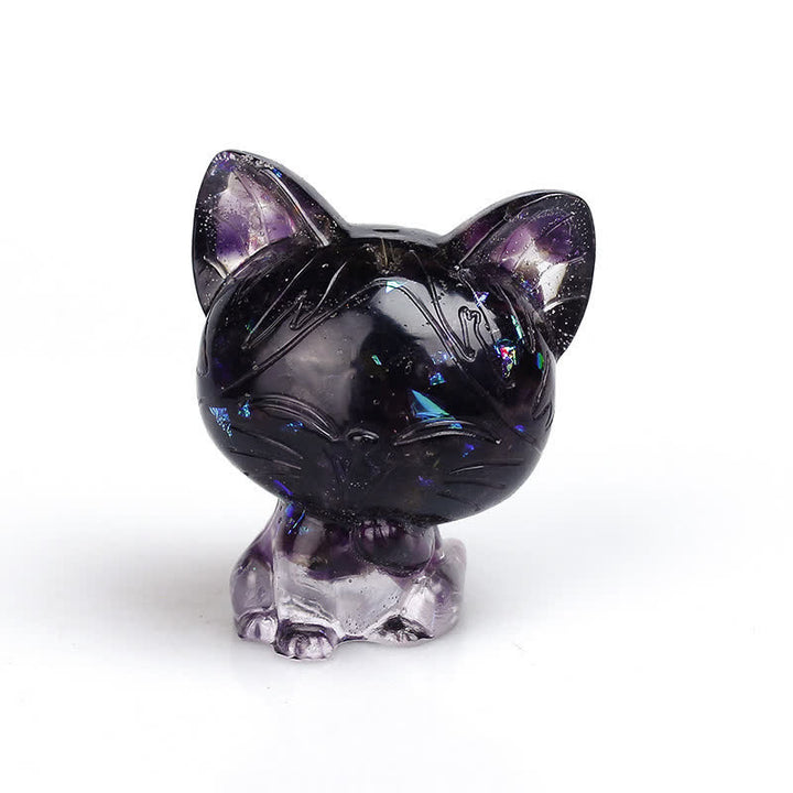 Adorno con piedras preciosas de gato de cristal natural de Olivenorma