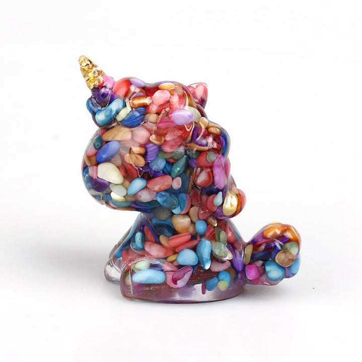 Decoración con piedras preciosas de unicornio de cristal de Olivenorma