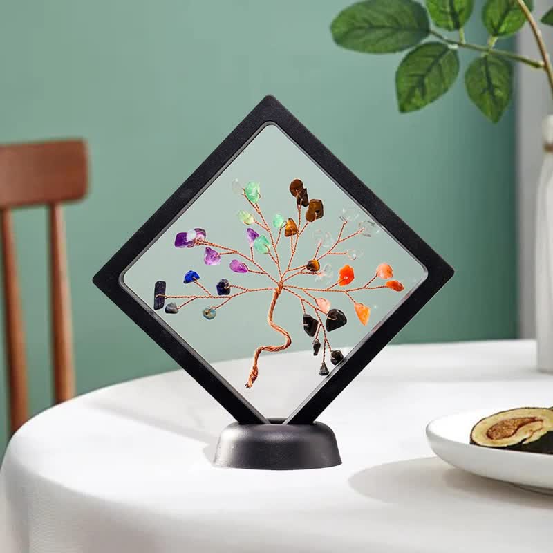 Decoración de árbol de la suerte con cristales de chakras de Olivenorma