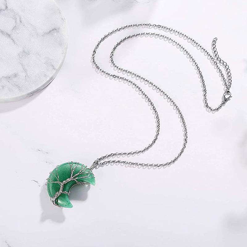 Collar de luna de cristal natural de Olivenorma