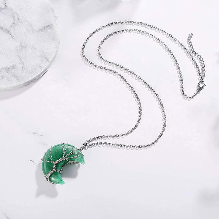 Collar de luna de cristal natural de Olivenorma