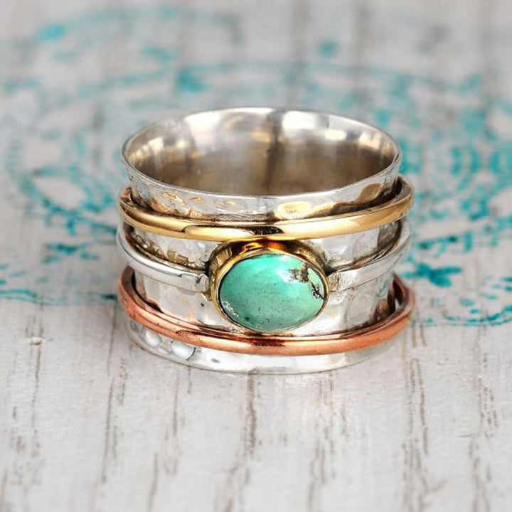Anillo de la suerte con piedra lunar de Olivenorma
