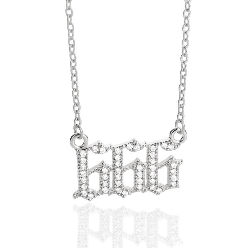Collar con número de ángel y circonita de Olivenorma
