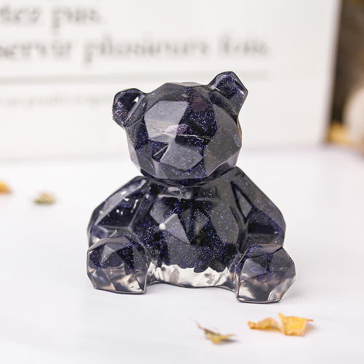 Espejo de Olivenorma con oso sentado y piedras preciosas decorativas