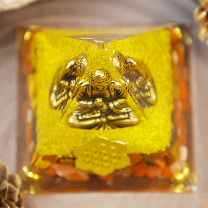 Pirámide de orgón de Buda con jaspe rojo Olivenorma