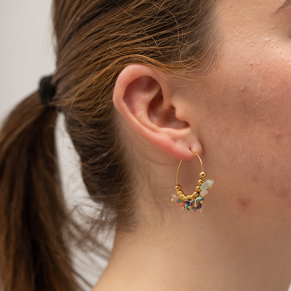 Pendientes de acero inoxidable con grava natural de Olivenorma