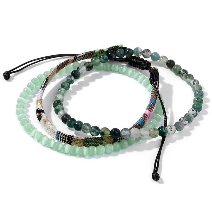 Conjunto de pulseras de cristal turquesa de Bohemia África de Olivenorma