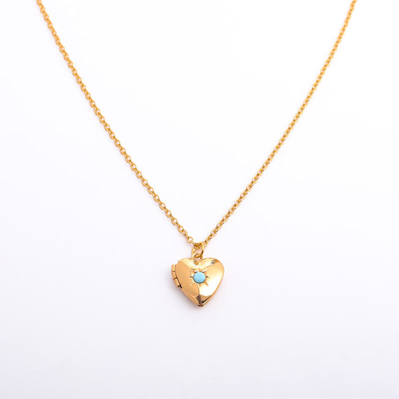 Collar con forma de corazón y piedra natal "Shine in My Heart" de Olivenorma 