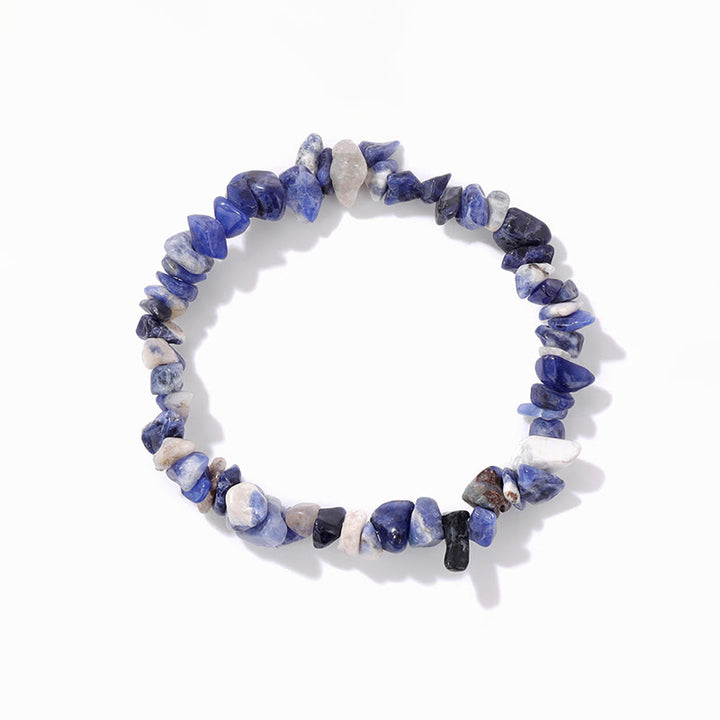 Pulsera de grava irregular natural colorida de Olivenorma 