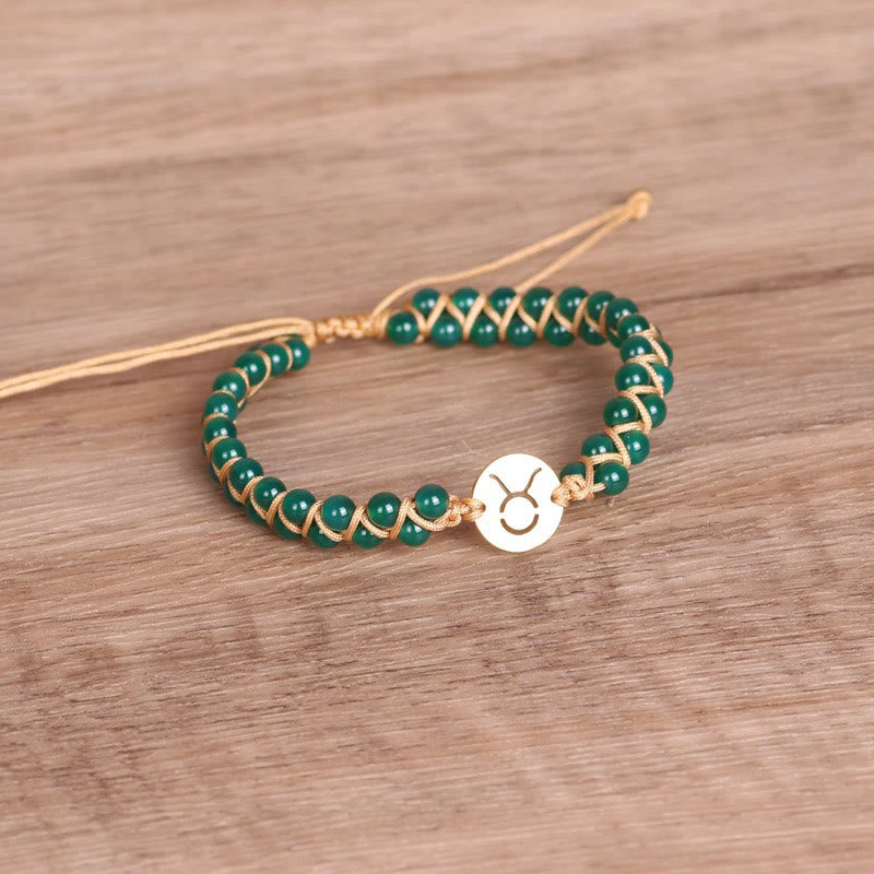 Pulsera envolvente de equilibrio curativo con cristales del zodíaco de Olivenorma 