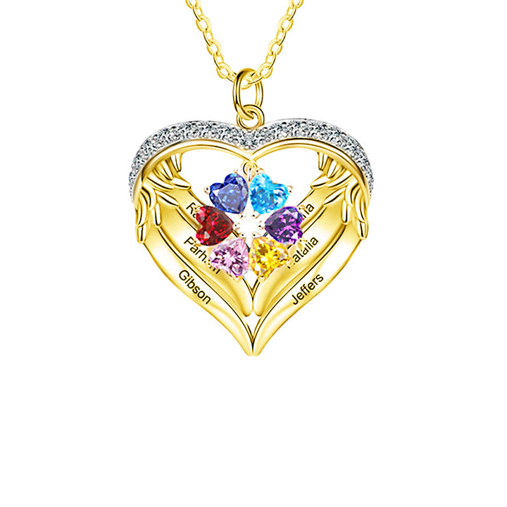 Collar de circonita cúbica con nombre grabado y piedra de nacimiento personalizada de Olivenorma