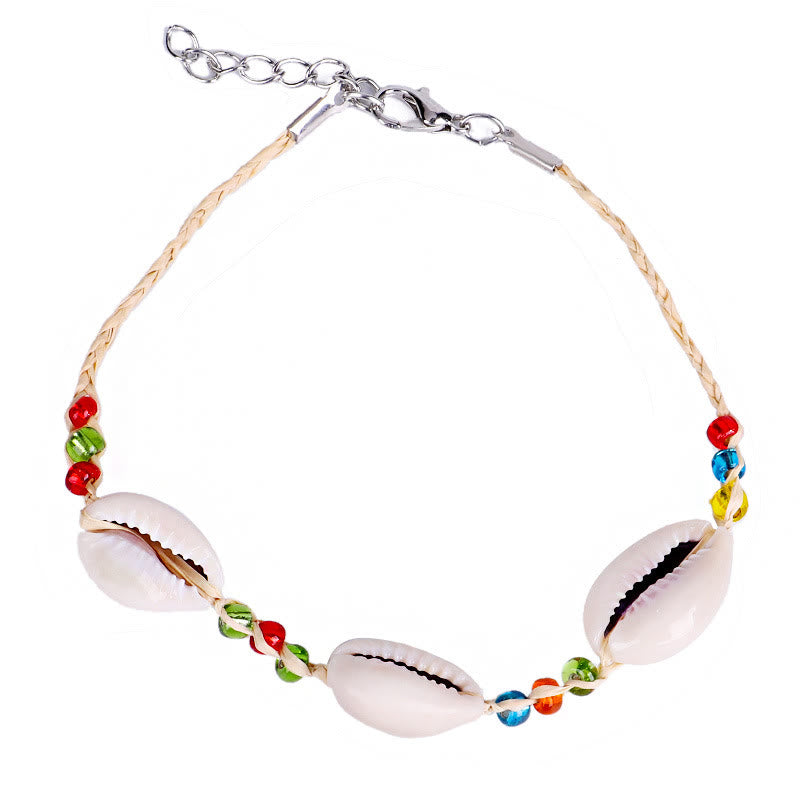 Pulsera tobillera con colgante de grava de cristal natural de Olivenorma
