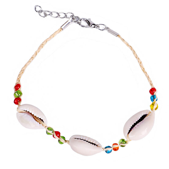 Pulsera tobillera con colgante de grava de cristal natural de Olivenorma