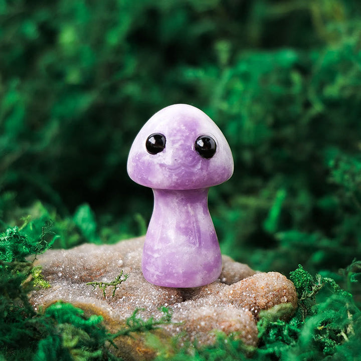 Adornos de piedras preciosas para mascotas con forma de hongo de cristal natural de Olivenorma