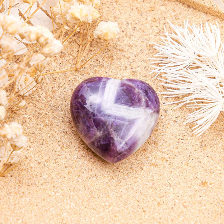 Corazón de cristal protector de amatista de Olivenorma