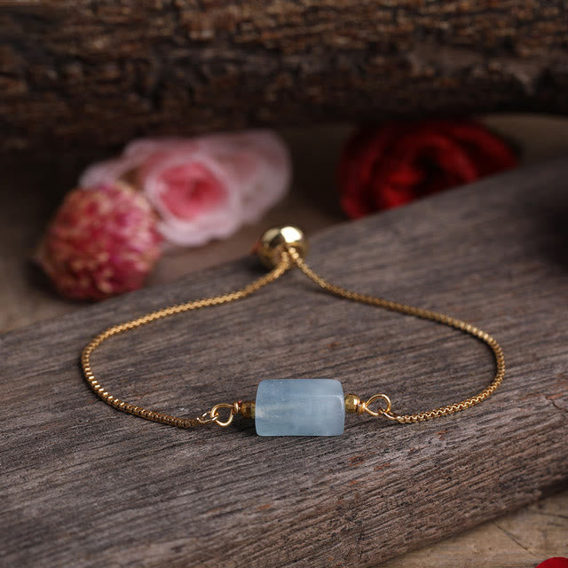 Pulsera de cadena de metal con piedras prismáticas de cristal natural de Olivenorma