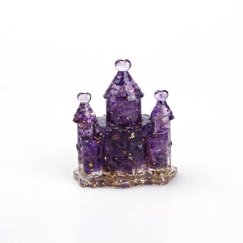 Decoración con piedras preciosas de castillo de epoxi de cristal natural de Olivenorma