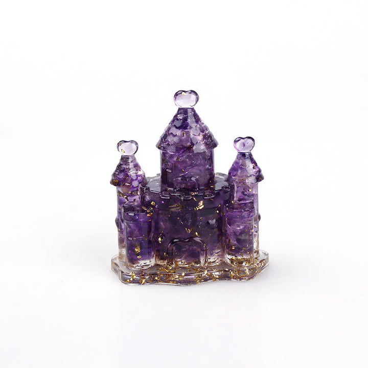 Decoración con piedras preciosas de castillo de epoxi de cristal natural de Olivenorma