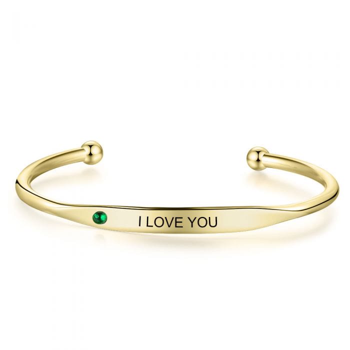 Pulsera personalizada con grabado de piedra natal de Olivenorma