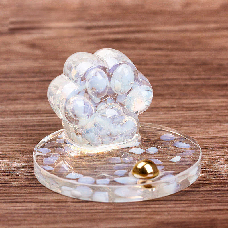 Soporte para teléfono móvil con forma de garra de gato de piedra natural epoxi de Olivenorma