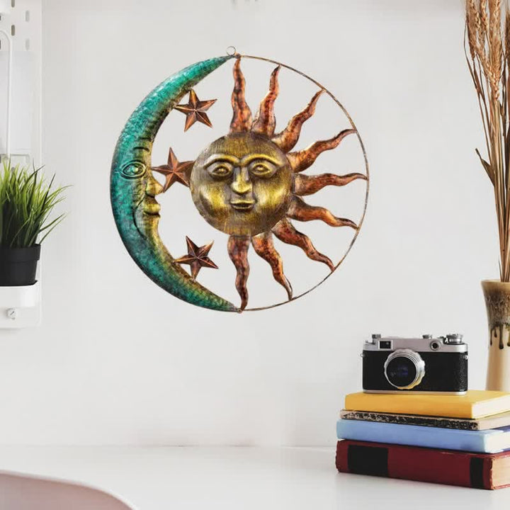 Decoración de pared con cara de sol y luna de Olivenorma