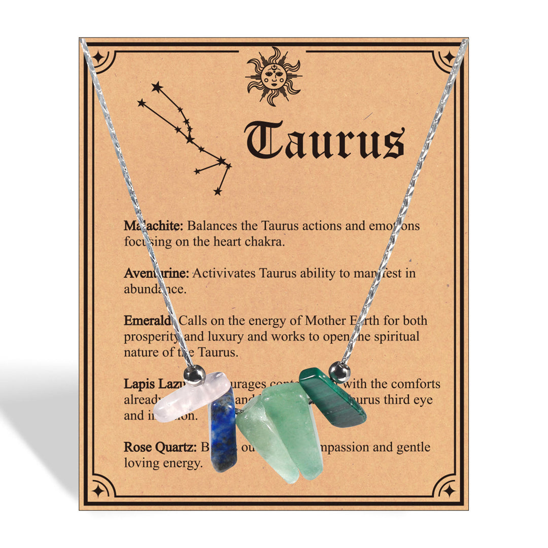 Gargantilla con signo del zodiaco de piedra natural Olivenorma