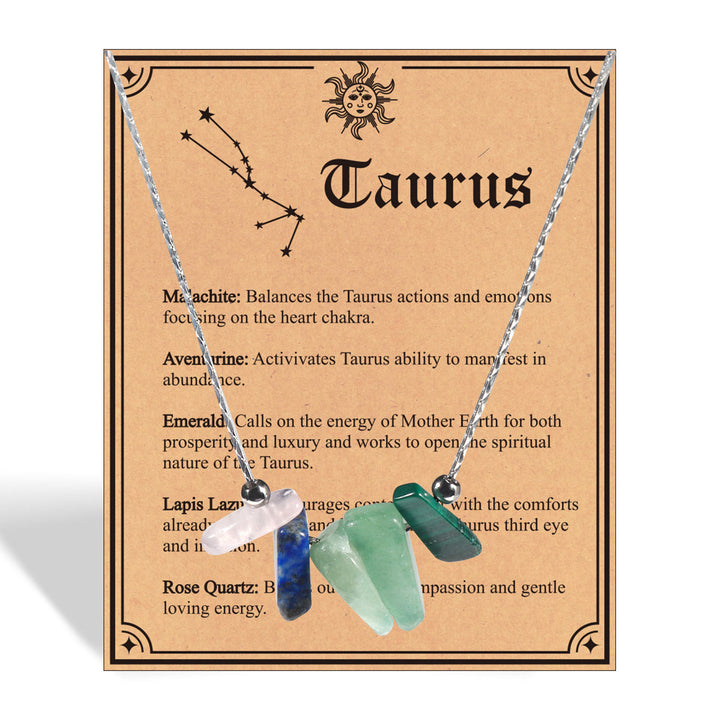 Gargantilla con signo del zodiaco de piedra natural Olivenorma