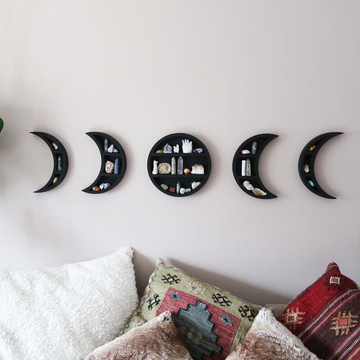 Estante de cristal con fases lunares original