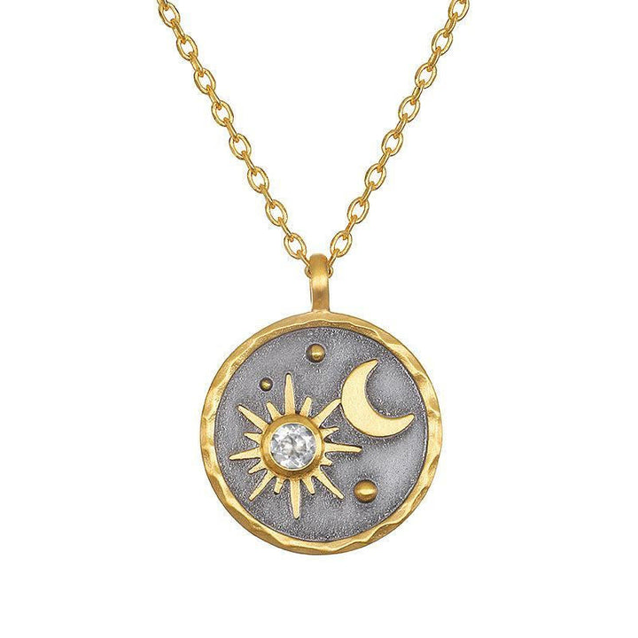 Collar con piedra natal de sol y luna "Día y noche" de Olivenorma