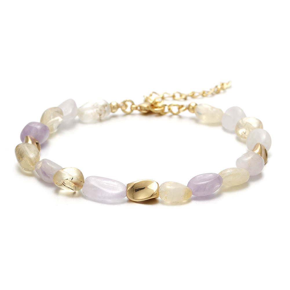 Pulsera de cobre de 18 quilates con piedra natural multicolor irregular de Olivenorma