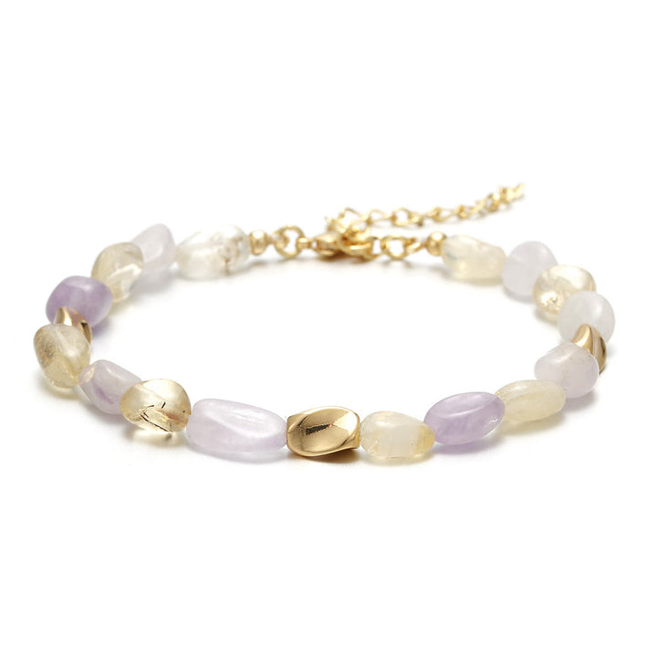 Pulsera de cobre de 18 quilates con piedra natural multicolor irregular de Olivenorma